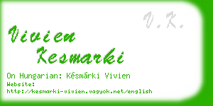 vivien kesmarki business card