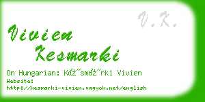 vivien kesmarki business card